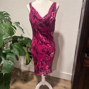 Alexia Admor Fuchsia Floral Midi Dress 6